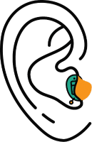 Completely in Canal hearing aid style illustration