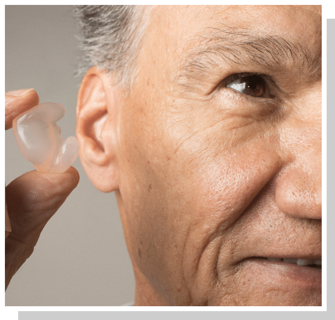 Man getting custom hearing protection