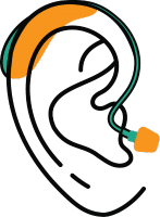 Receiver in Canal hearing aid style illustration